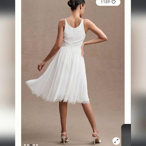 Dress The Population, Alicia Chiffon A-Line Dress, Ivory, Size Small - NWT!! - Picture 3 of 13